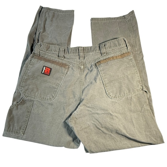 Wrangler x Riggs Workwear Ripstop Carpenter Pants Size 36 x 33 Green Cotton Work - Picture 2 of 12